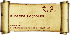 Kubicza Hajnalka névjegykártya